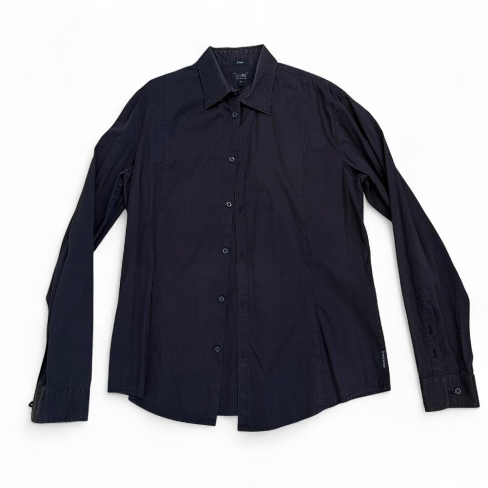 Black Armani Jeans fitted long sleeve shirt